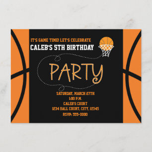 BASKETBALL PARTY Typografie Geburtstagseinladung Einladung