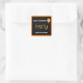 BASKETBALL PARTY TYPOGRAFIE Niedliche Aufklebereti Quadratischer Aufkleber (Tasche)