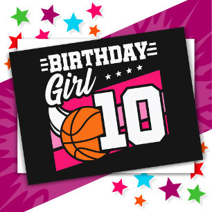 Basketball-Party zum 10. Geburtstag für Mädchen Postkarte
