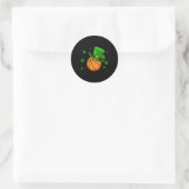 Basketball Patrick's Day Hat Runder Aufkleber (Tasche)