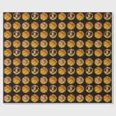 BASKETBALL PATTERN TEMPLATE PHOTO WRAPPING PAPERS GESCHENKPAPIER (Flach)