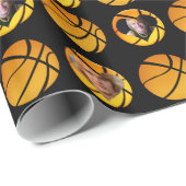 BASKETBALL PATTERN TEMPLATE PHOTO WRAPPING PAPERS GESCHENKPAPIER (Rolleneckpunkt)