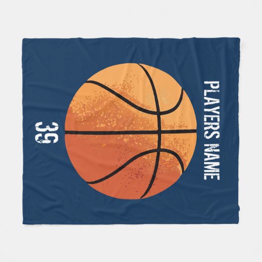 Basketball (personalisierbar) fleecedecke (Vorderseite (Horizontal))