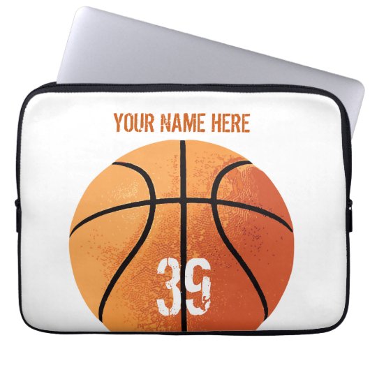Basketball (personalisierbar) laptopschutzhülle (Vorderseite)