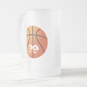 Basketball (personalisierbar) mattglas bierglas (Vorderseite Links)