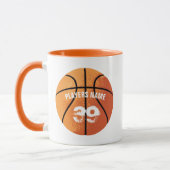 Basketball (personalisierbar) Zwei-Tonen-Kaffee-Ta Tasse (Links)