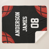Basketball Personalisiert mit Name und Nummer Sherpadecke (Vorderseite (Horizontal))