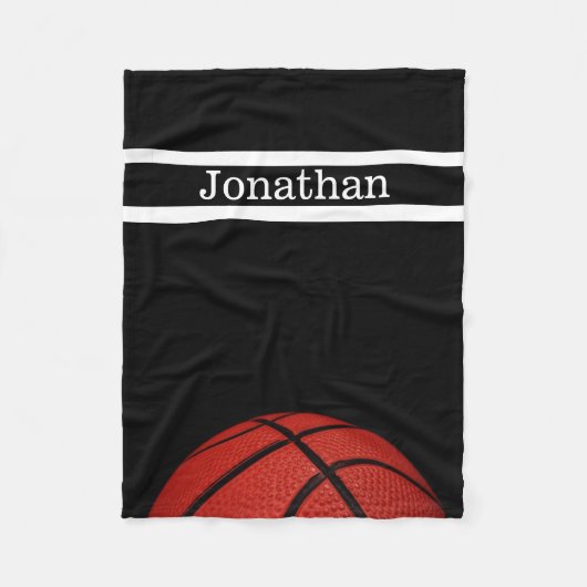 Basketball Personalisiert mit Namensdecke Fleecedecke (Vorderseite)