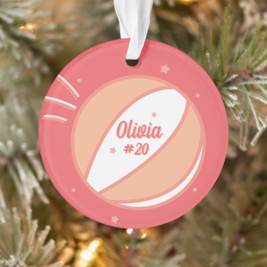 Basketball Personalisiert Name Nummer Ornament (Baum)