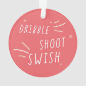 Basketball Personalisiert Name Nummer Ornament (Rückseite)