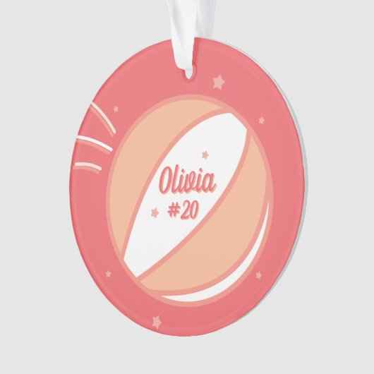 Basketball Personalisiert Name Nummer Ornament (Vorderseite)