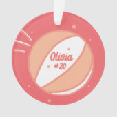 Basketball Personalisiert Name Nummer Ornament (Vorderseite)