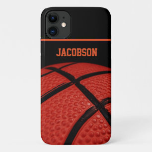 Basketball Personalisiert Name Schwarz und Orange Case-Mate iPhone Hülle