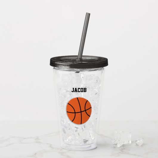 Basketball Personalisierte Kinder Acryltrinkbecher (Rückseite Ice)