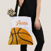 Basketball-personalisierte orange Mädchen-Kinder Tasche (Von Nahem)