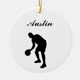 Basketball-personalisierte Weihnachtsverzierung Keramikornament