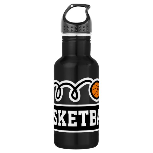 Basketball-Personalisierter individuelle Name Edelstahlflasche (Vorderseite)