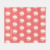 Basketball Personalisierter Name Koralle Weiß Cust Fleecedecke (Vorderseite (Horizontal))