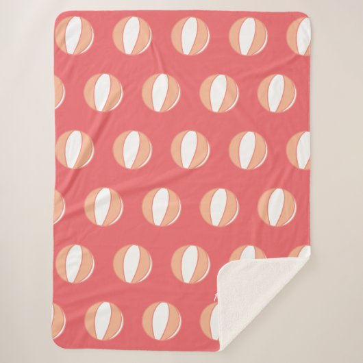 Basketball Personalisierter Name Koralle Weiß Cust Sherpadecke (Vorderseite)