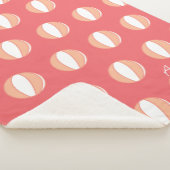 Basketball Personalisierter Name Koralle Weiß Cust Sherpadecke (3/4)