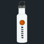 Basketball-personalisierter Name oder Monogramm Trinkflasche<br><div class="desc">Schreiben Sie einfach Ihren Namen in das Feld, das bereitgestellt wird, um diesen Basketball-Spieler, Trainer oder Fanflasche zu personifizieren. Geben Sie acht, dass Sie das Einzelteil ansehen, um zu garantieren, dass Ihr Name nicht den Ball überschneidet. Wir haben dieses mit Räumen zwischen jedem der Buchstaben geschaffen, aber, wenn Sie einen...</div>