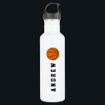 Basketball-personalisierter Name oder Monogramm Trinkflasche<br><div class="desc">Schreiben Sie einfach Ihren Namen in das Feld, das bereitgestellt wird, um diesen Basketball-Spieler, Trainer oder Fanflasche zu personifizieren. Geben Sie acht, dass Sie das Einzelteil ansehen, um zu garantieren, dass Ihr Name nicht den Ball überschneidet. Wir haben dieses mit Räumen zwischen jedem der Buchstaben geschaffen, aber, wenn Sie einen...</div>