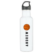 Basketball-personalisierter Name oder Monogramm Trinkflasche (Vorderseite)