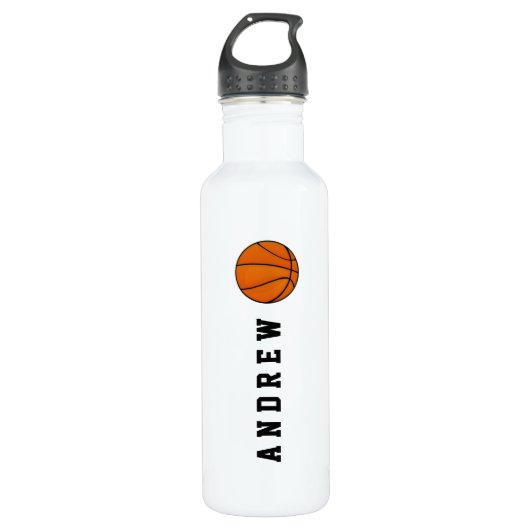 Basketball-personalisierter Name oder Monogramm Trinkflasche (Vorderseite)