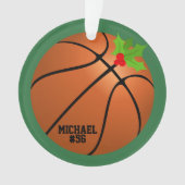 Basketball Personalisiertes Foto Weihnachten Ornament (Vorderseite)
