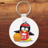 Basketball Pinguin Schlüsselanhänger (Vorderseite)