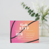 BASKETBALL PINK Bat Mitzvah Einladung (Stehend Vorderseite)