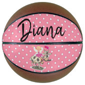 Basketball Pink Polk a dot Kuh Pink Hearts (Vorderseite)