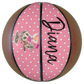 Basketball Pink Polk a dot Kuh Pink Hearts (Vertikal)