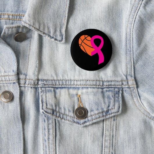 Basketball Pink Ribbon Cooler Brustkrebs Button (Beispiel)