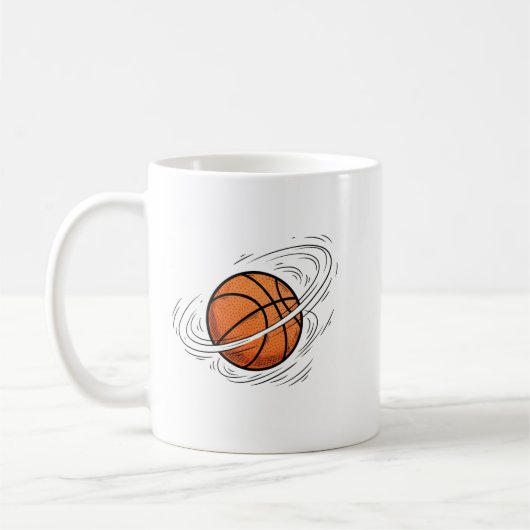 Basketball Planet Saturn Space Illustration  Kaffeetasse (Links)