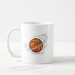 Basketball Planet Saturn Weltraum-Illustration Kaffeetasse
