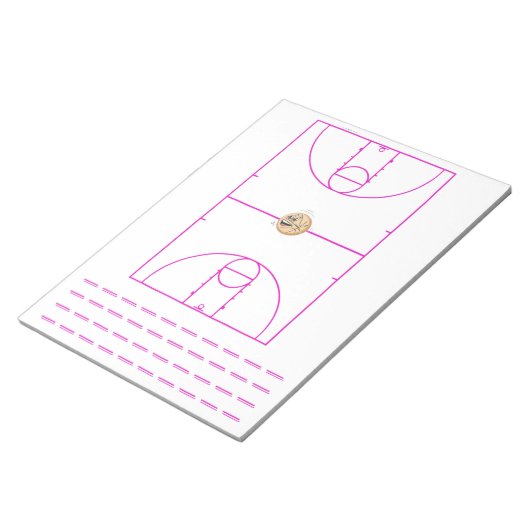 Basketball Playbook Rosa | Notizblock (angewinkelt)