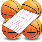 Basketball Playbook Rosa | Notizblock