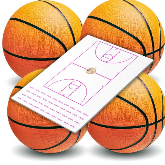Basketball Playbook Rosa | Notizblock