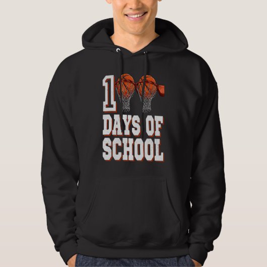 Basketball Player 100 Days Of School Student Boys Hoodie (Vorderseite)