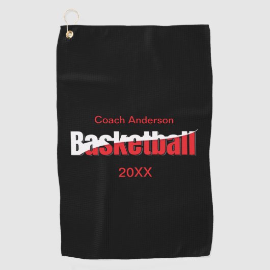 Basketball Player Abstrakt Swish - Word Art Golfhandtuch (Vorderseite)