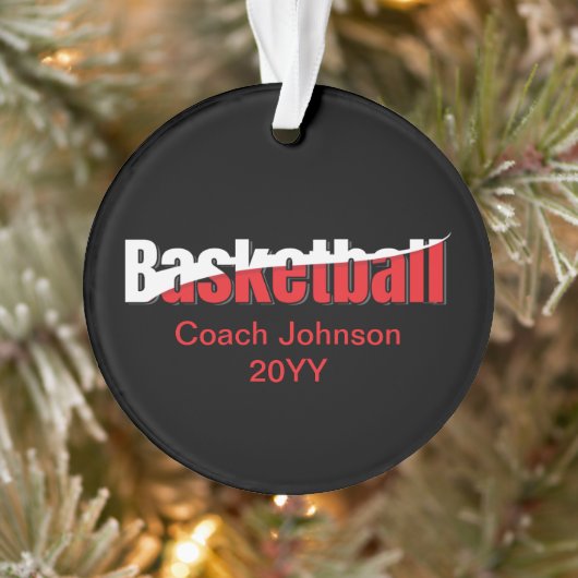 Basketball Player Abstrakt Swish - Word Art Ornament (Baum)