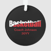 Basketball Player Abstrakt Swish - Word Art Ornament (Rückseite)