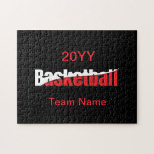 Basketball Player Abstrakt Swish - Word Art Puzzle