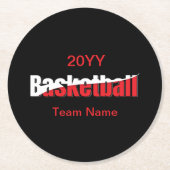 Basketball Player Abstrakt Swish - Word Art Runder Pappuntersetzer (Vorderseite)