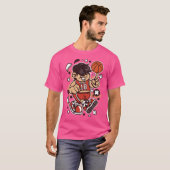 Basketball-Player-Cartoon-Charakter - Funny für T-Shirt (Vorne ganz)