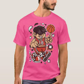 Basketball-Player-Cartoon-Charakter - Funny für T-Shirt (Vorderseite)