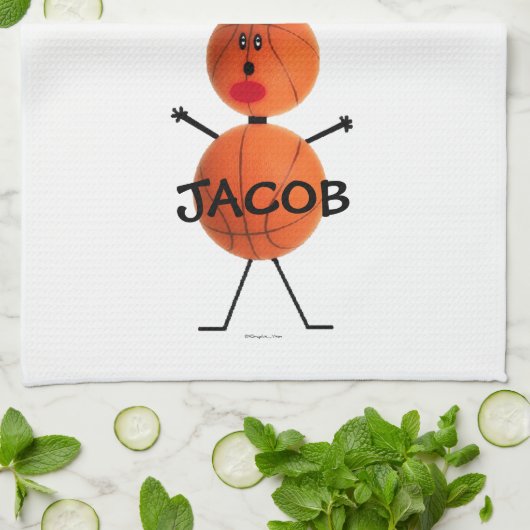 Basketball Player Cartoon Handtuch (Gefaltet)