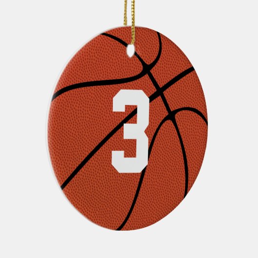Basketball Player Custom Jersey Nummer oder Buchst Keramik Ornament (Rechts)