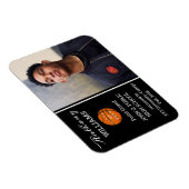 Basketball Player Foto Black | Weißer Abschluss Magnet (Rechte Seite)